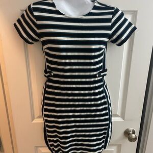 Banana Republic Navy and White Striped Mini Dress